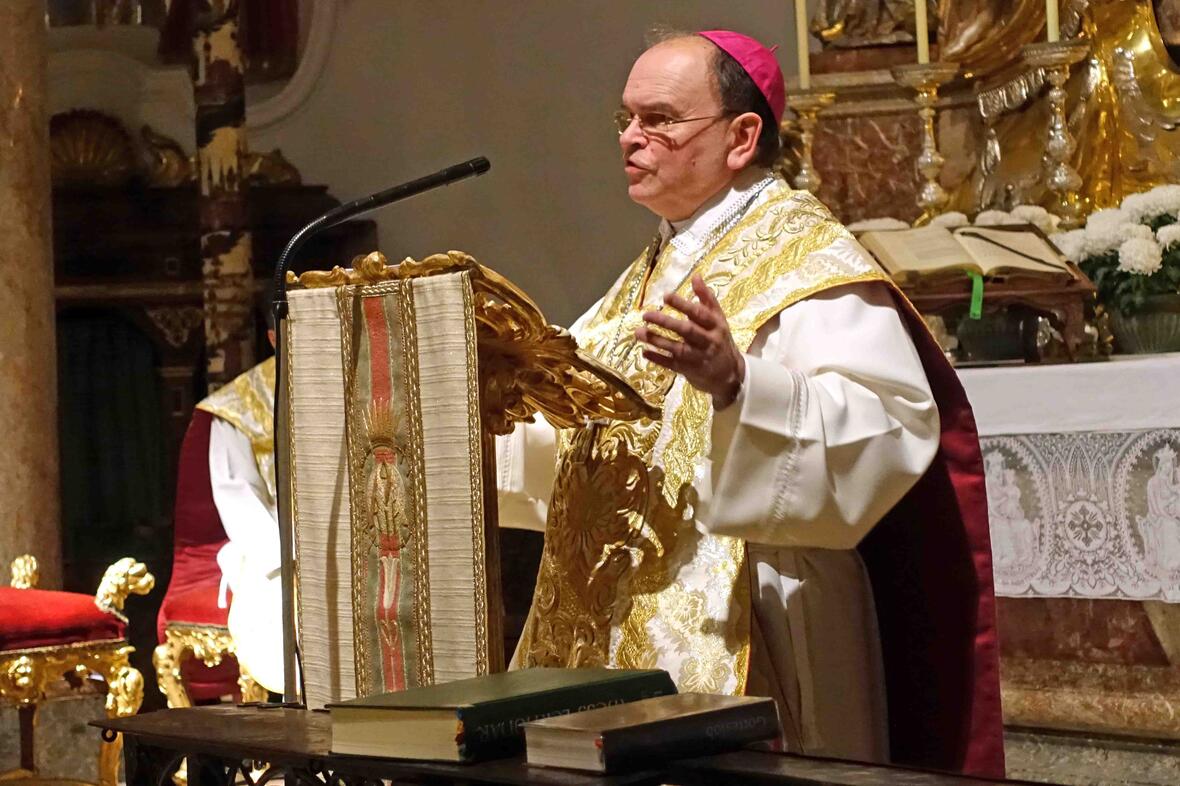 Bischof Bertram predigt in der Klosterkirche von Andechs über die heilige Elisabeth. (Fotos: mG/Kloster Andechs)