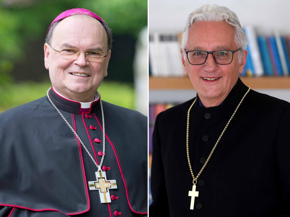 Der evangelische Regionalbischof Axel Piper und Bischof Bertram machen sich gemeinsam stark für sozialen Zusammenhalt und gegenseitigen Respekt. (Fotos: Bernd Müller / pba / Kirchenkreis Augsburg und Schwaben)