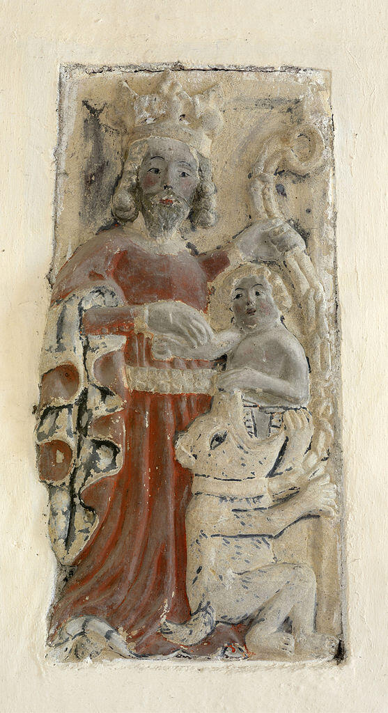 Sandsteinrelief, 15. Jahrhundert, an der Kirche St. Konstantin bei Völs, Südtirol. Foto: Wolfgang Moroder (CC BY-SA 3.0)