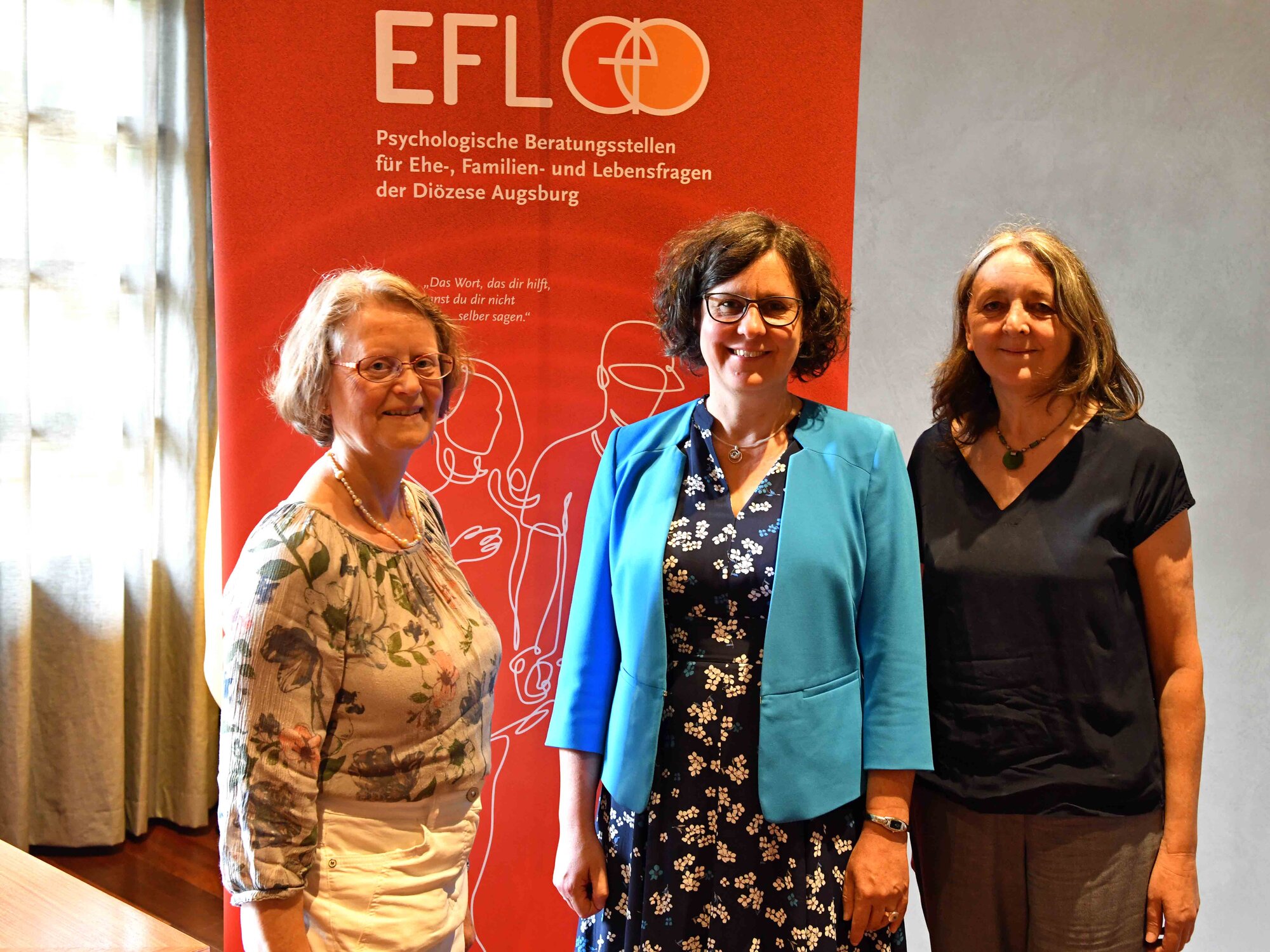(v.l.) Ursula Texier (Leitung EFL Donauwörth), Seelsorgeamtsleiterin Angelika Maucher, Diözesanfachreferentin Helga Kramer-Niederhauser.
