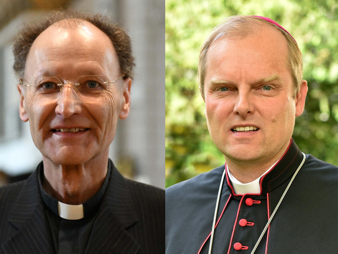 Der neue Domdekan Msgr. Dr. Wolfgang Hacker (links) und Weihbischof Florian Wörner, neuer Domkapitular (rechts). (Fotos: Daniel Jäckel; Nicolas Schnall / pba)