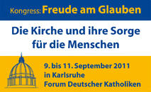 Titel des Flyers zum Kongress "Freude im Glauben", der in vielen Kirchen Deutschlands ausliegt.