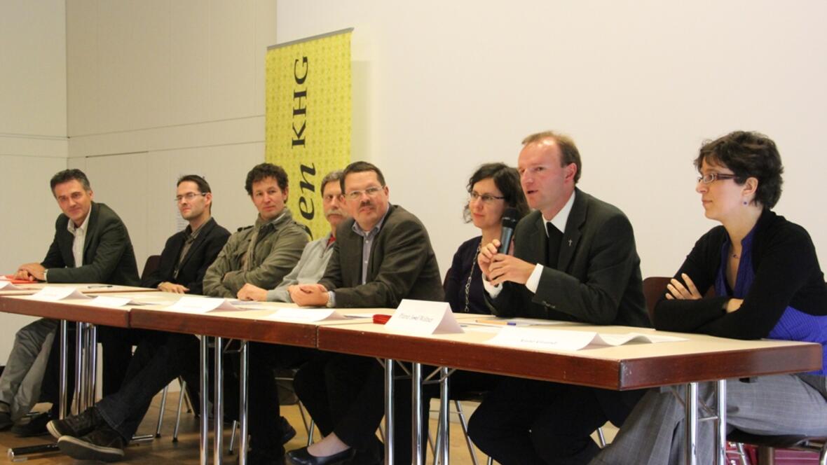 Vertreter aus den verschiedensten Bereichen: (v.l.) Josef Erhart, Constantin Wolff, Axel Herschke, Werner Vogele, Alois Knoller, Angelika Maucher, Pfr. Bernhard Waltner und Anne Grund. 