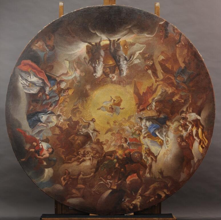 Das Gemälde "Verehrung der Trinität" von C.D.Asam ist Sonntag von 13.00 bis 17.00 Uhr in der Friedhofskapelle in Wettenhausen zu sehen. Bild: BLfD