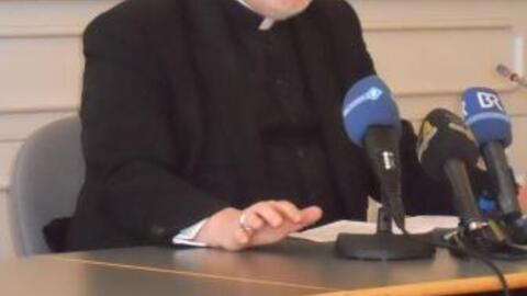 Erzbischof Kardinal Reinhard Marx spricht als Vorsitzender der Freisinger Bischofskonferenz vor Journalisten über die Ergebnisse der Frühjahrsvollversammlung.