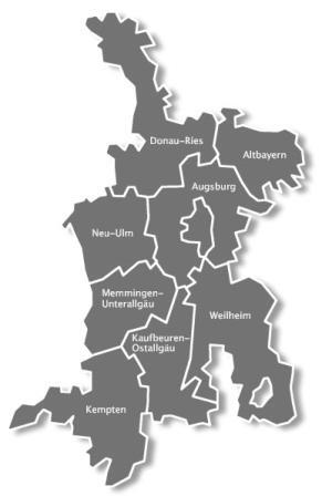 Karte des Bistums Augsburg