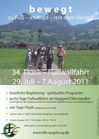 Plakat zur KLB-Fußwallfahrt 2011 nach Flüeli