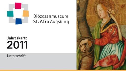 Die neue Jahreskarte des Diözesanmuseums zeigt eine Darstellung der Heiligen Afra.