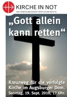Die Kreuzweg-Andacht beginnt unter dem Motto "Gott allein kann retten" am 19. September 2010 um 17 Uhr.
