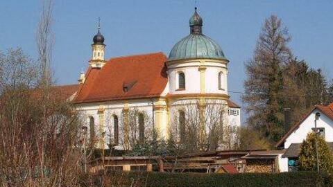 Die Wallfahrtskirche "Maria Schnee" in Markt Rettenbach. Quelle: Josef Diebolder.
