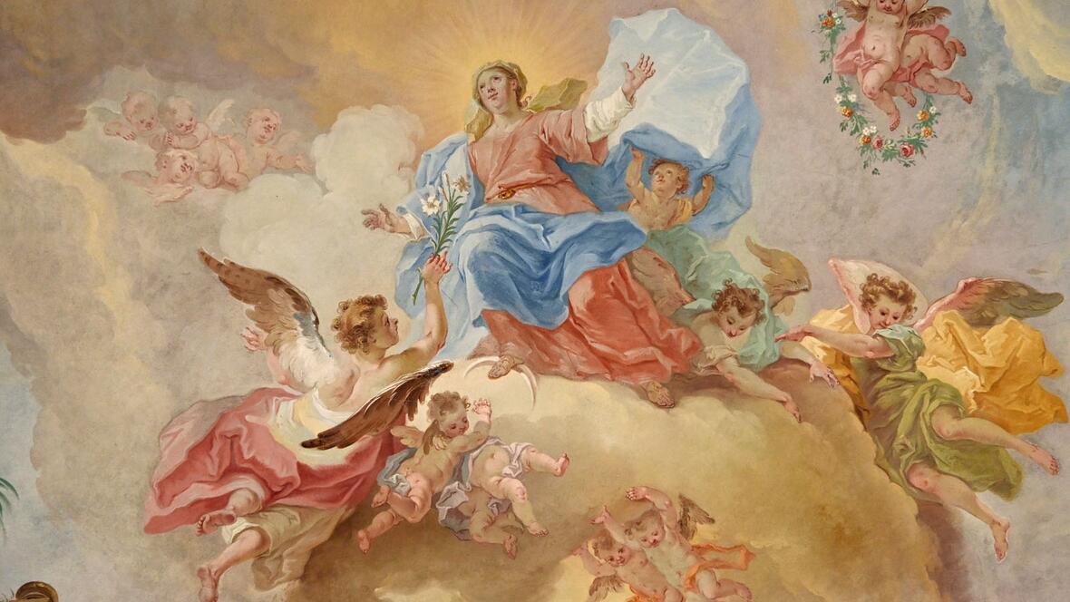 Das Fresko der Himmelfahrt Mariens wurde 1765 von Johann Baptist Enderle geschaffen (Fotos: Julian Schmidt / pba)