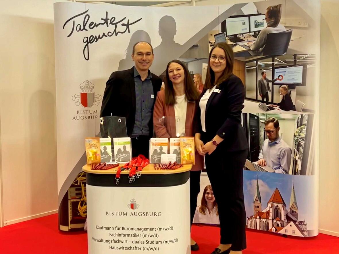 Das Bistum Augsburg präsentierte sich heuer wieder auf der Berufsmesse "fitforJOB" in Augsburg. (Foto: FB Recruiting)