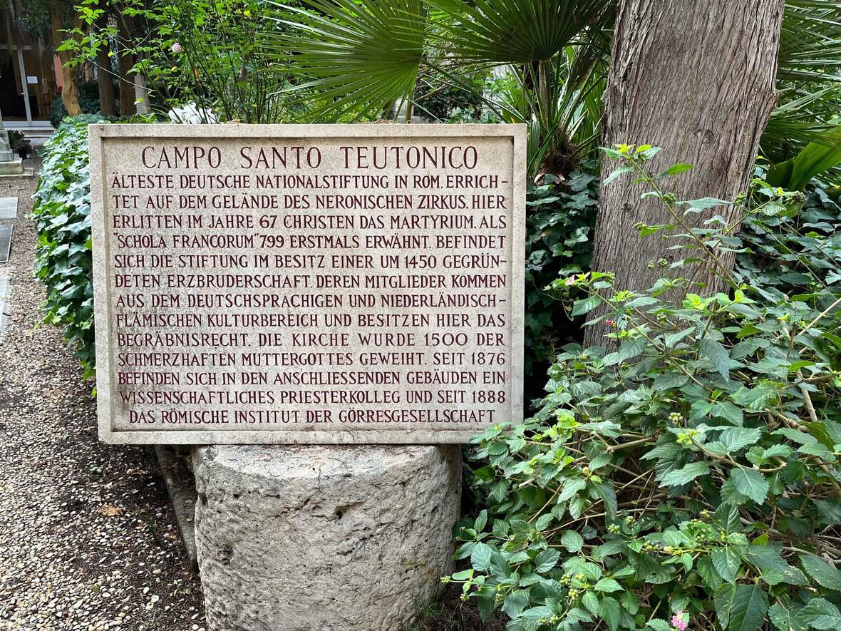 Campo Santo Teutonico im Vatikan. (Foto: Deutsche Bischofskonferenz / Kopp)