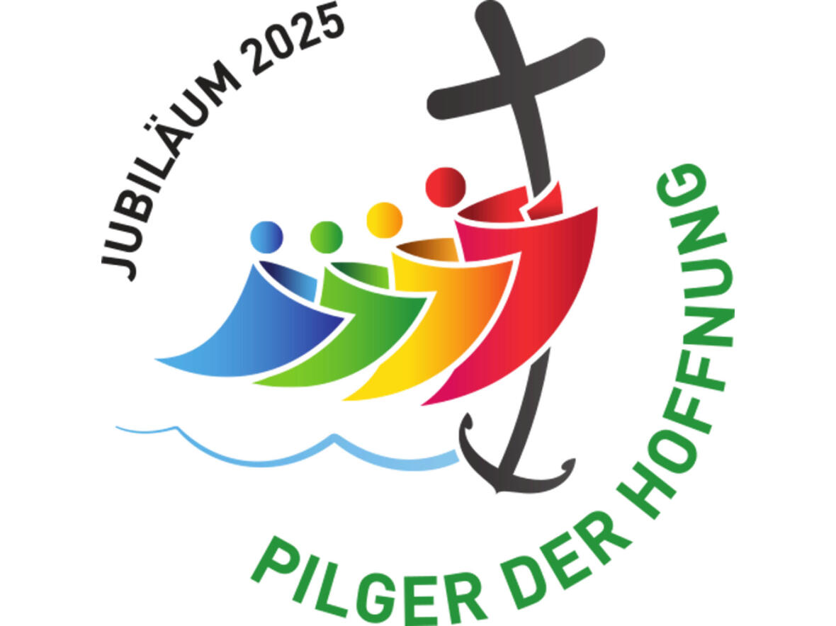 Das deutschsprachige Logo für das Heilige Jahr 2025. (Quelle: Dikasterium für die Evangelisierung, Vatikan)