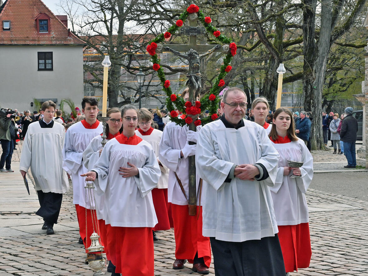 Feier des Einzugs Jesu am Palmsonntag. (Foto: Leander Stork / pba) 