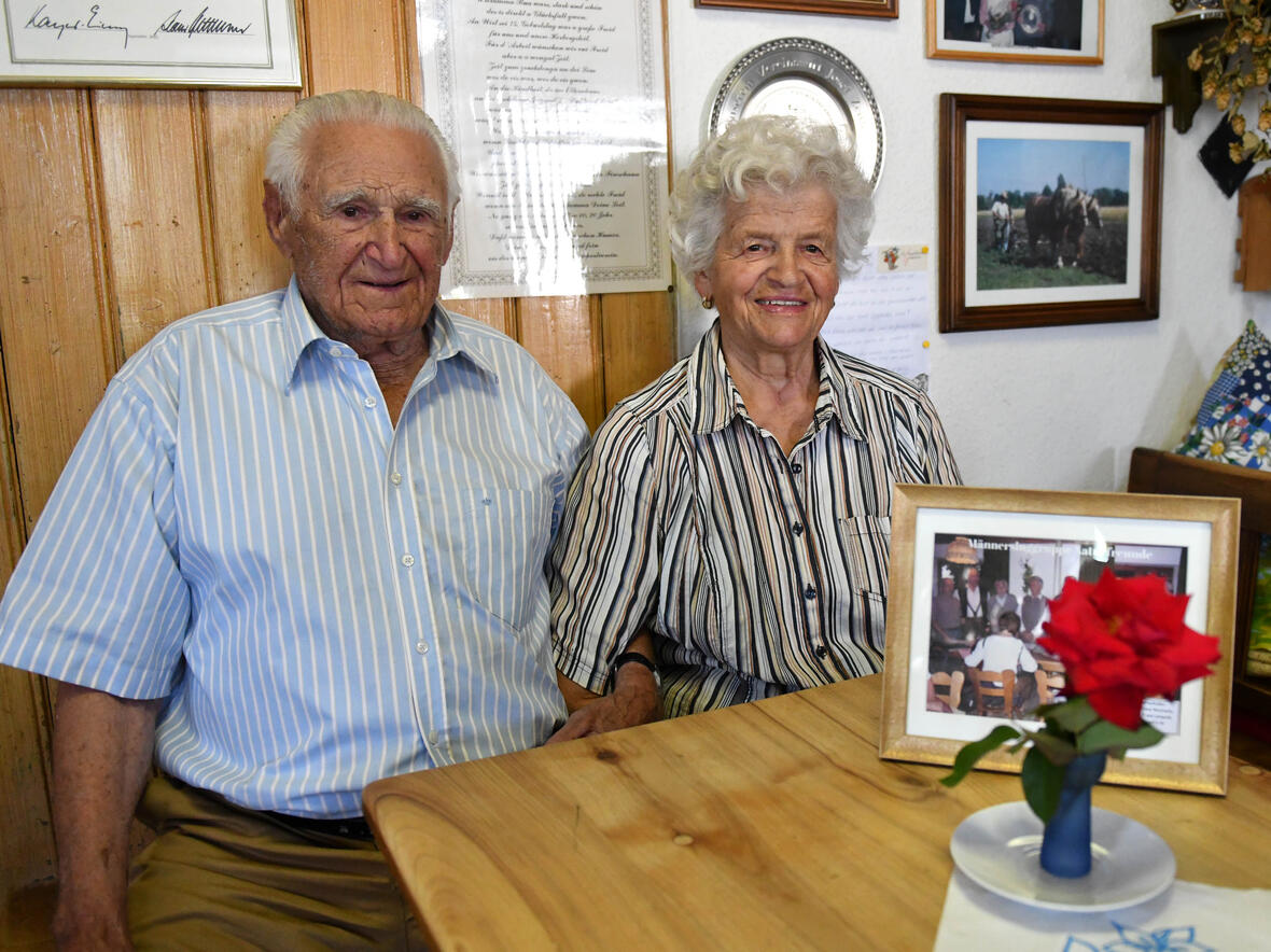Seit 65 Jahren sind Josef (101 Jahre) und Maria Zeitler (88 Jahre) verheiratet.  