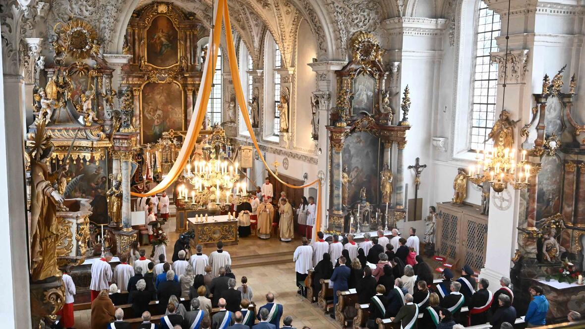 In der prachtvollen Kirche St. Johann Baptist in Kaufering wurde am Sonntag der Dankgottesdienst gefeiert (Fotos: Ulrich Bobinger/pba).