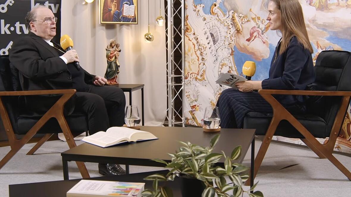 Bischof Dr. Bertram Meier im Katholikentagsstudio von K-TV (Foto: K-TV)